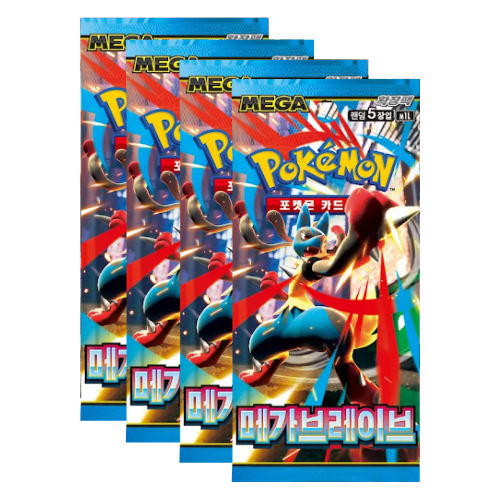 4 sobres Pokémon Mega Brave M1L Booster Pack - Coreano