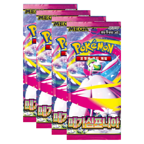 4 sobres Pokémon Mega Symphonia M1S Booster Pack - Coreano